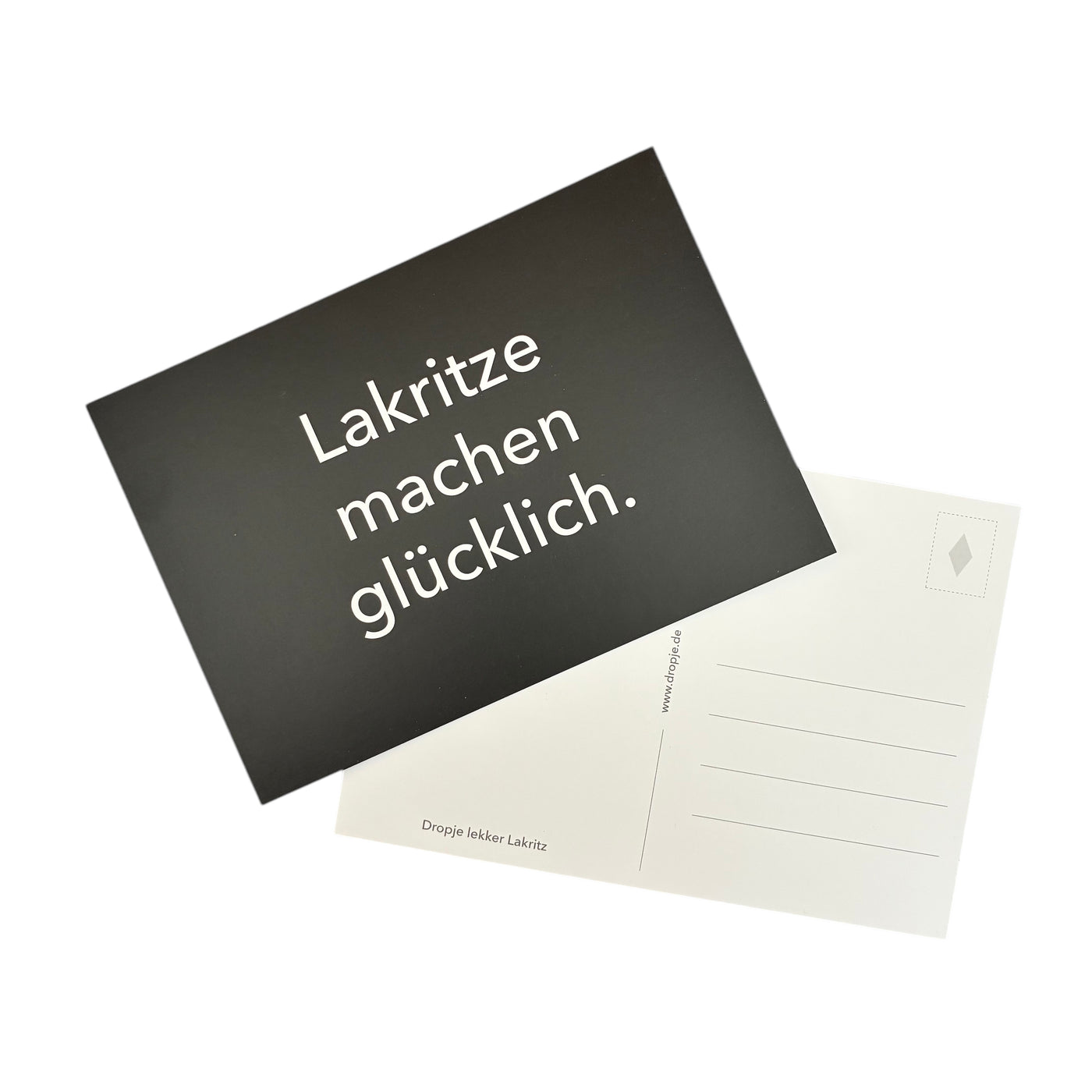Postkarte, Lakritze machen glücklich