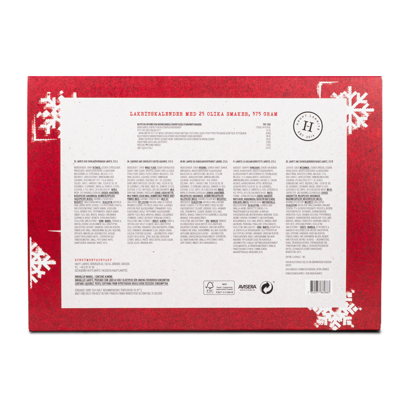 Adventskalender, verrücktes Schwedenlakritz, Haupt Lakrids