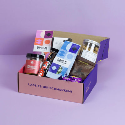 Bunte Schoko-Lakritzbox mit bis zu 8 Sorten – perfekte Kombination aus Lakritz und Schokolade