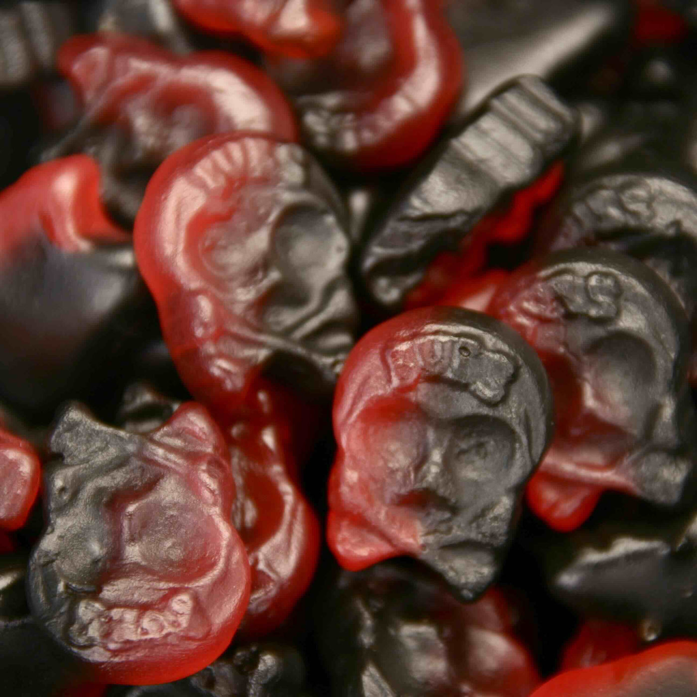 Bubs, Mini Himbeer Lakritz skulls, Rote Paulis, Tüte