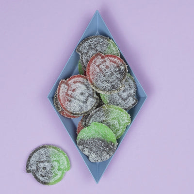 Lakritz- und Fruchtgummies mit starker Salzkruste