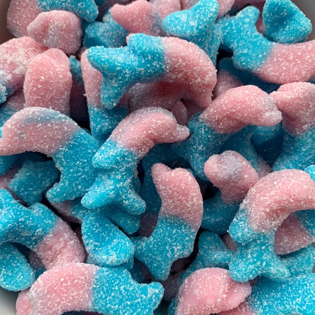 Bubblegum Delfine (ohne Lakritz). Ihr sucht süßes Lakritz aus Holland? Hier findet Ihr leckere süße Lakritz und viele weitere Sorten. Von Süß bis Salzig, von Vegan bis Zuckerfrei. Kräftig, mild, süßlich, salzig, einfach lecker! Jetzt süßes Lakritz online bestellen in deinem Lakritz Online Shop | Dropje lekker Lakritz.