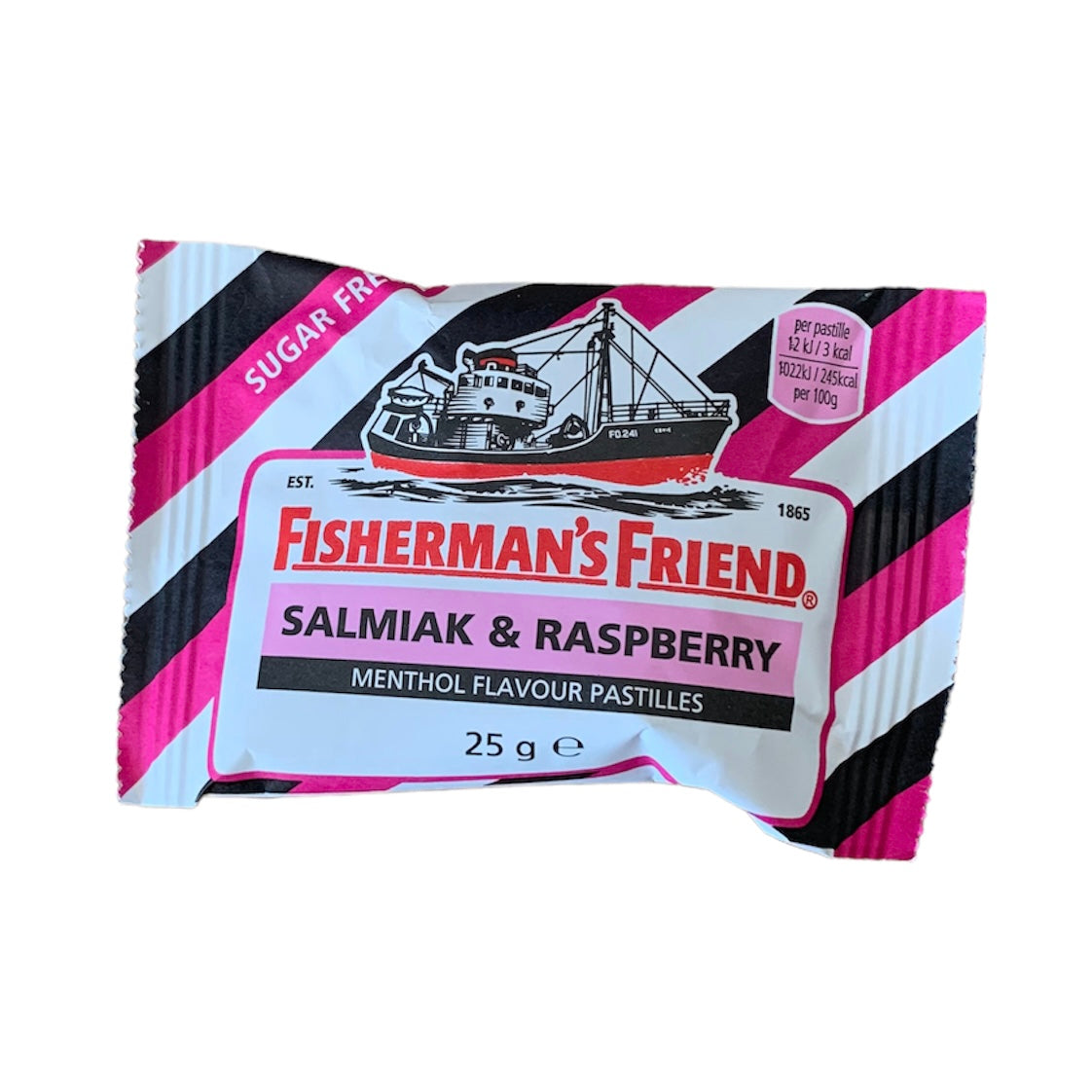 Fisherman's Friend Salmiak & Raspberry(Zuckerfrei) Lakritze _Ihr sucht süßes Lakritz aus Holland? Hier findet Ihr leckere süße Lakritz und viele weitere Sorten. Von Süß bis Salzig, von Vegan bis Zuckerfrei. Kräftig, mild, süßlich, salzig, einfach lecker! Jetzt süßes Lakritz online bestellen in deinem Lakritz Online Shop | Dropje lekker Lakritz.