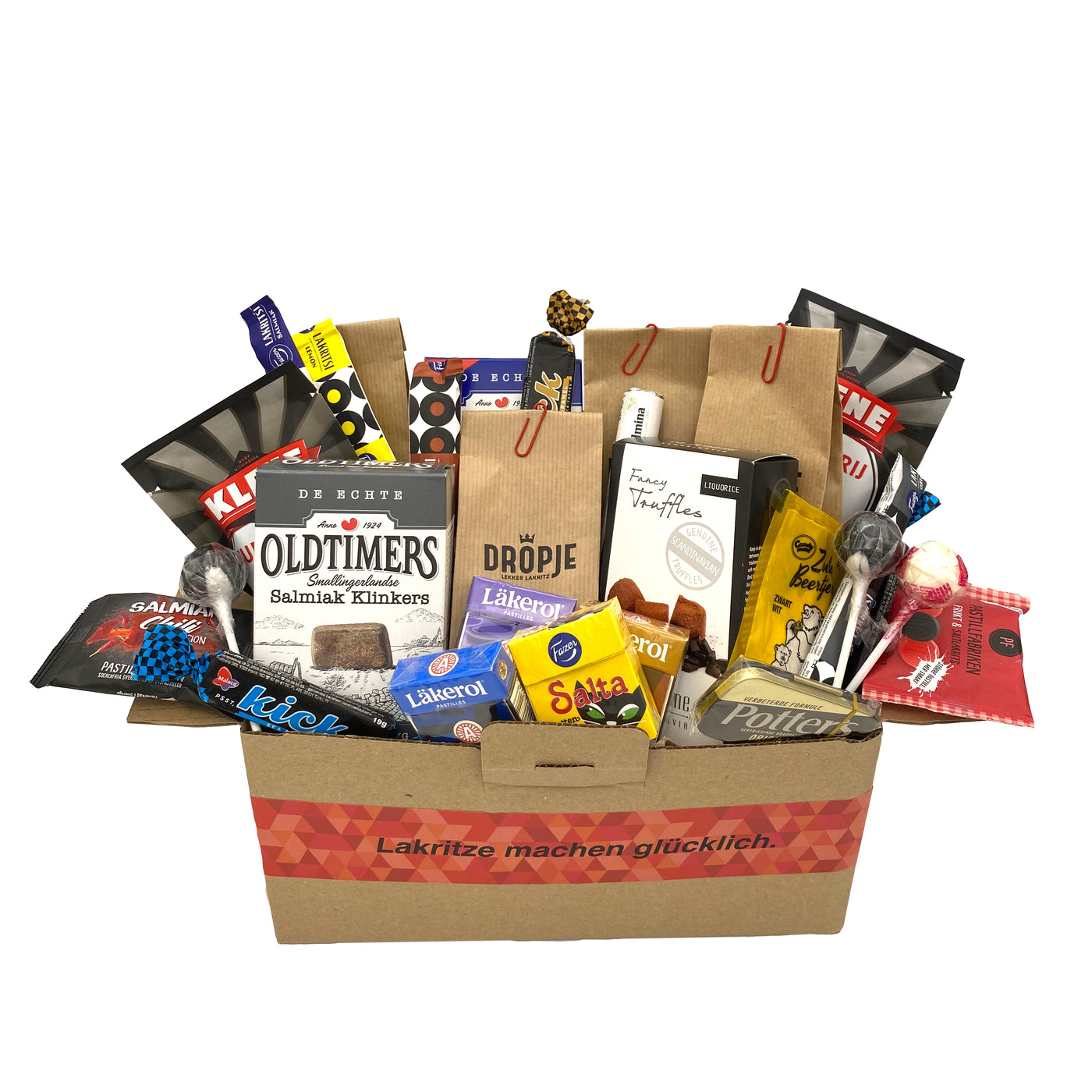 Lakritz Überraschungsbox XL Lakritze _Ihr sucht süßes Lakritz aus Holland? Hier findet Ihr leckere süße Lakritz und viele weitere Sorten. Von Süß bis Salzig, von Vegan bis Zuckerfrei. Kräftig, mild, süßlich, salzig, einfach lecker! Jetzt süßes Lakritz online bestellen in deinem Lakritz Online Shop | Dropje lekker Lakritz.